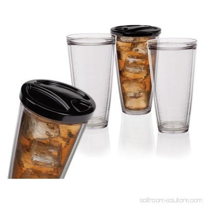 Creative Bath 22 oz. Insulated Tumblers with Travel Lids - Set of 6